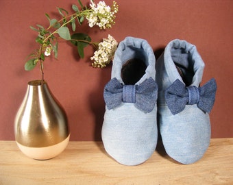 Kids slippers Mocca Tilda light blue with lambskin sole