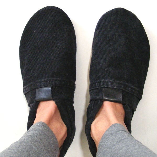 Chaussons MOCCA LEO denim noir