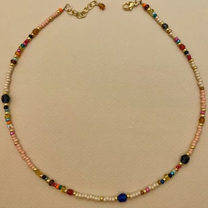 14K GF Collier perle de rocaille pastel, collier pastel, collier miyuki, collier perle de rocaille, collier boho, collier coloré, cadeau image 4