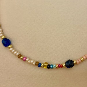 14K GF Collier perle de rocaille pastel, collier pastel, collier miyuki, collier perle de rocaille, collier boho, collier coloré, cadeau image 5