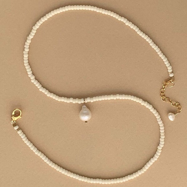 Shop White Bead Necklace Online Etsy