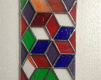 Kaleidoscope Ascension - An original Stained Glass Hanging Art Panel sun catcher