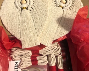 DIY Kit - Two Angels Macrame Ornament Craft Kit - Make TWO Macrame Angel Ornament DIY Booklet and Video