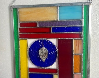 Rhythm of Colors Stained Glass Window Hanging Panel