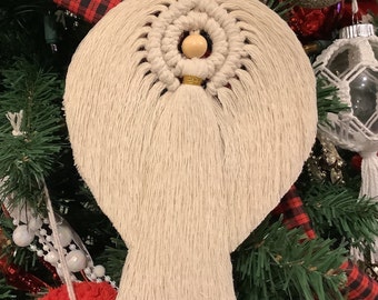 Angel, Christmas Angel, Macrame Angel Ornament, Handmade Christmas Angel Ornament, Angel Macrame Christmas Gift, Keepsake Angel Hanging Gift
