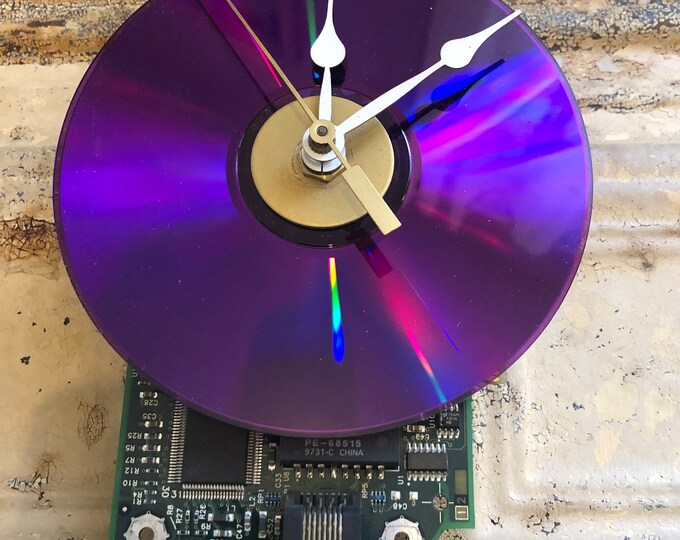 Computer Wall Clock, Recycled Auxiliary Board Computer Sculpture Wall ...
