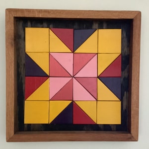 Miniature Wood Handmade Barn Quilt Wall Hanging