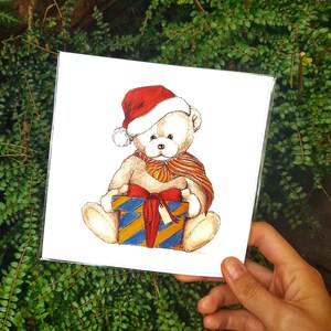 Cartão de felicitações de Natal Teddy