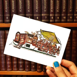 Library Word on the Water Bookshop London Greeting Card