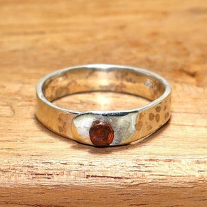 Handmade Hammered Sterling Silver Band Ring: Boho Statement Jewelry
