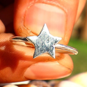 Silver Star Ring, Unique Star Silver Ring, 925 Sterling Silver Star Ring, Stacking Ring, Handmade Ring, Chunky Ring, Boho Women Gift For Her