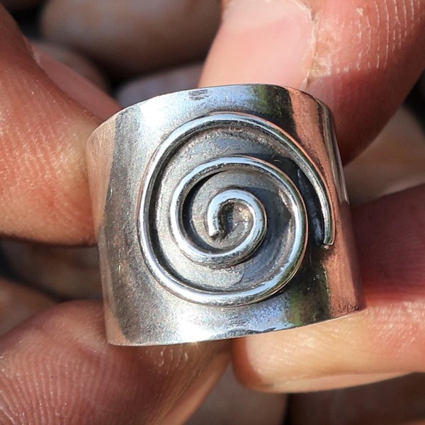 Spiral Ring, Handmade Sterling Silver Ring, Women Jewelry, Wedding band Statement, Promise Rings, Gift
