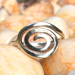 Silver Spiral Ring, Swirl Ring, 925 Sterling Silver Ring, Women Ring, Handmade Dainty Ring, Minimalist Boho Ring, Twisted Ring, Gift For Her