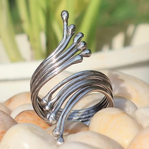 Plain Silver Band Ring, Silver Jewelry, 925 Sterling Silver Handmade Unique Ring, Floral Dainty Ring for women, Gift For Her, Statement Ring