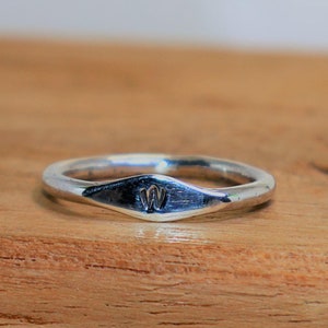 Custom Initials Ring, 925 Sterling Silver Handmade Ring, Stacking Initial Ring, Dainty Stamped initial Ring, Personalized Initial Ring, Gift