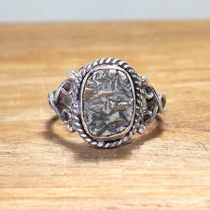 Pyrite Ring, 925 Sterling Silver Statement Promise Ring, Natural Rough Pyrite Oval Raw Gemstone Ring, Handmade Designer Jewelry Gift For Her