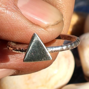 Silver Triangle Ring, Sterling Silver Ring, Minimalist Boho Handmade Ring, Stacking Ring, Dainty Ring, Tiny Ring, Promise Ring, Gift For Her