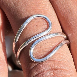 Band Ring, 925 Sterling Silver, Handmade Promise Ring, Adjustable Band Ring, Unique Silver Jewelry, Stacking Ring, Women Ring, Gift For Her