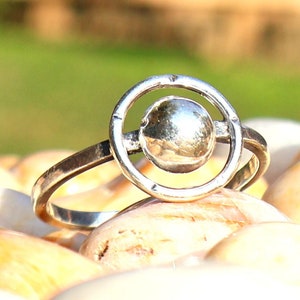 Ball Ring, Handmade Sterling Silver Promise Ring, Minimalist Boho Jewelry, Elegant Gift For Her