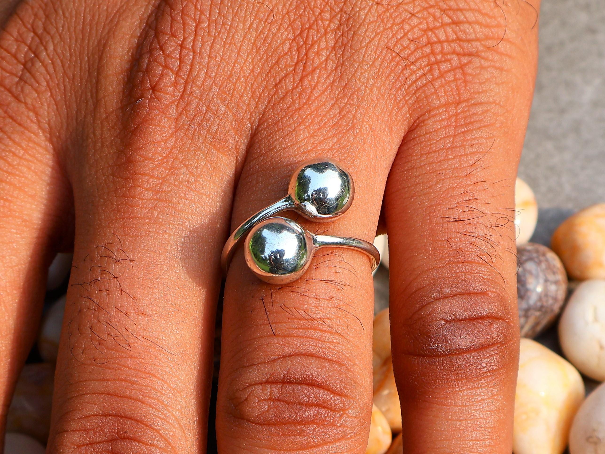 Double Ball Ring, Handmade Sterling Silver Ring, Women Jewelry