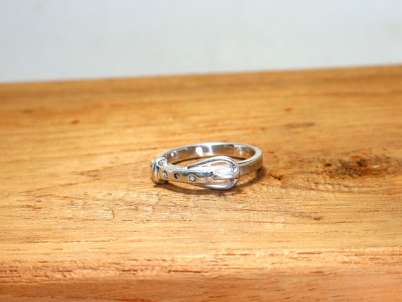 Sterling Silver Belt Buckle Ring, Trendy Design, Minimalist Gift, Western Inspired, Handmade Everyday Band