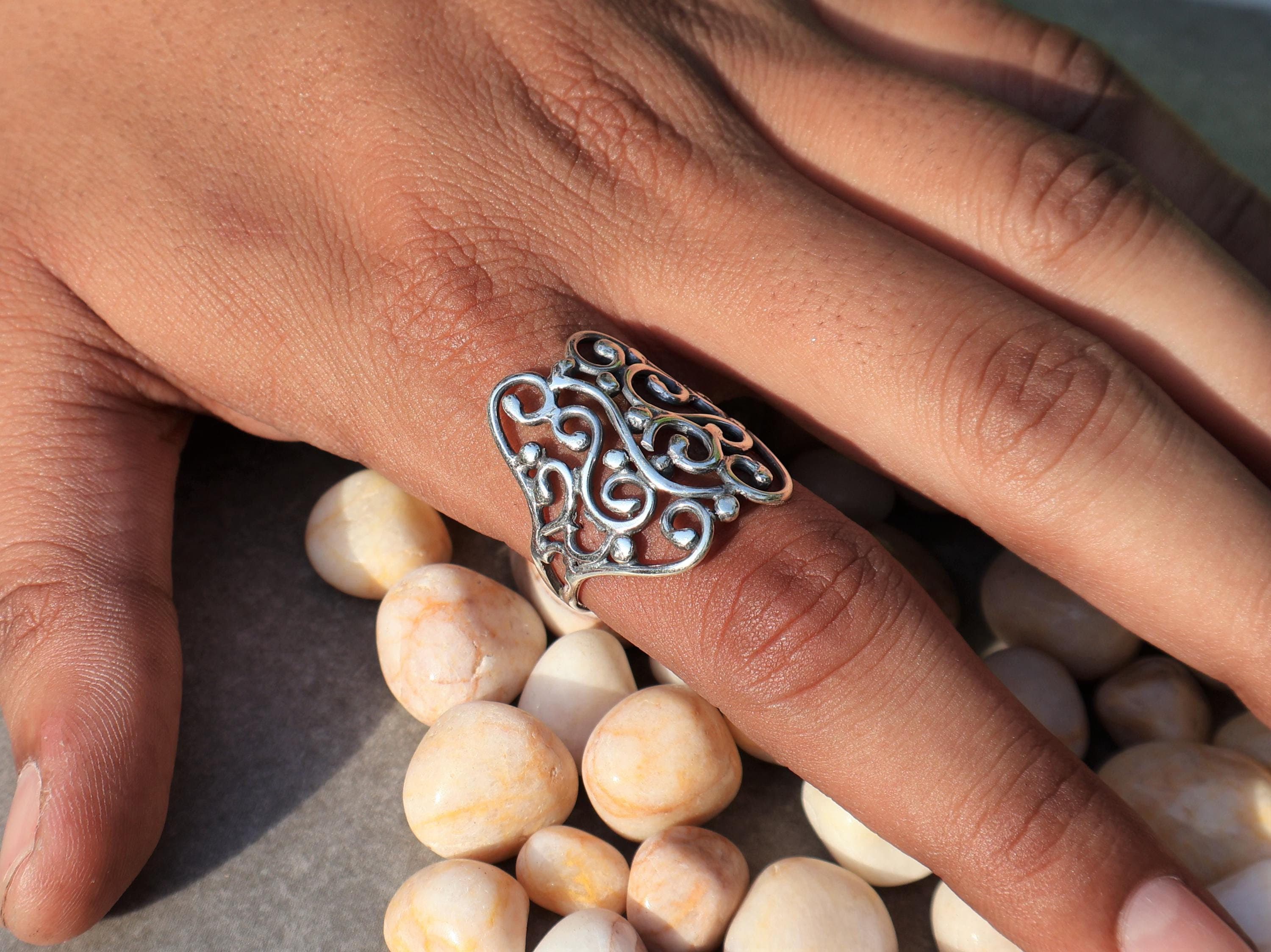 Swirl Ring, 925 Sterling Silver Spiral Ring, Handmade Boho