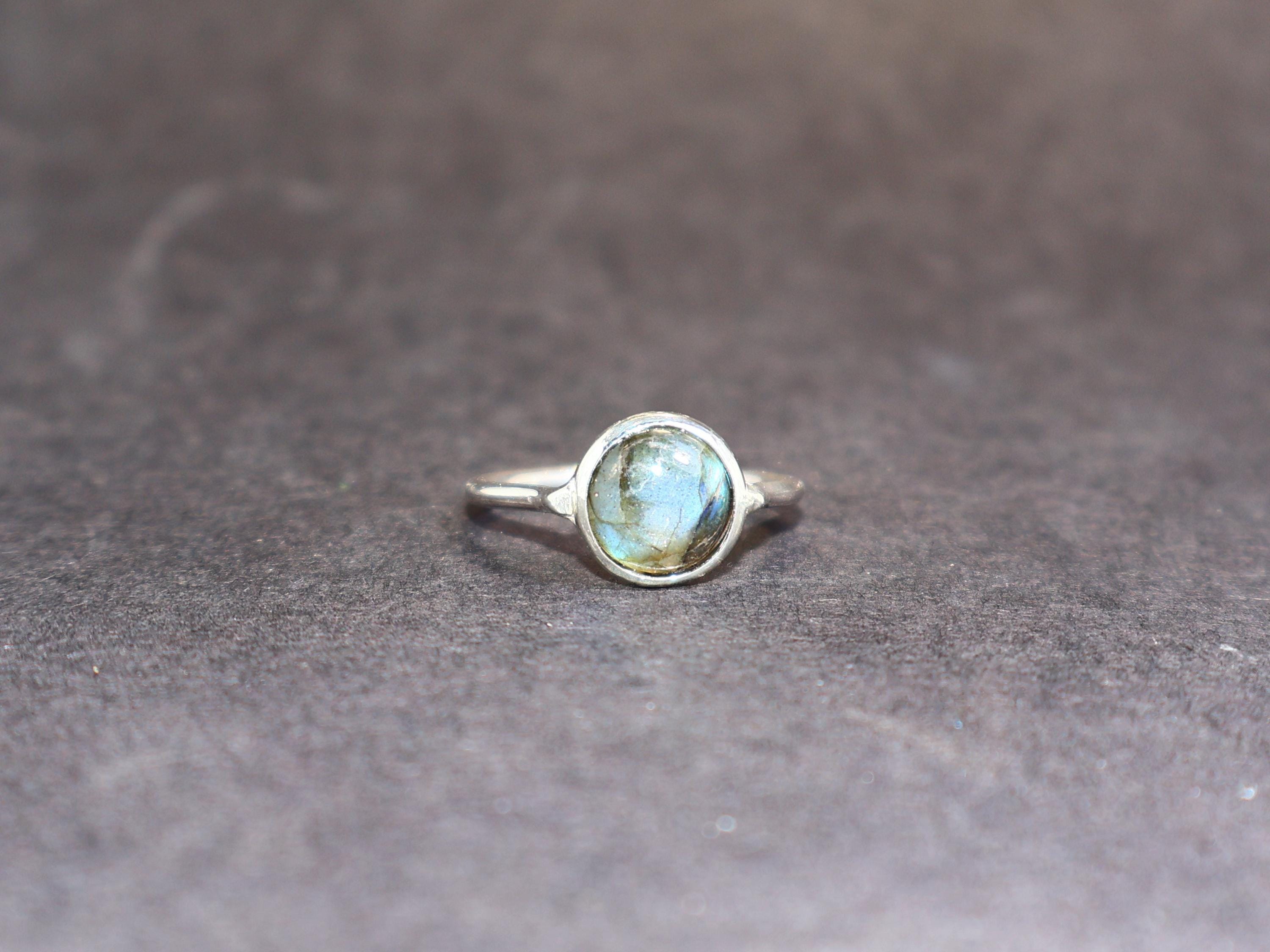 Natural Blue Labradorite Ring, 925 Sterling Silver Bezel Set Ring ...