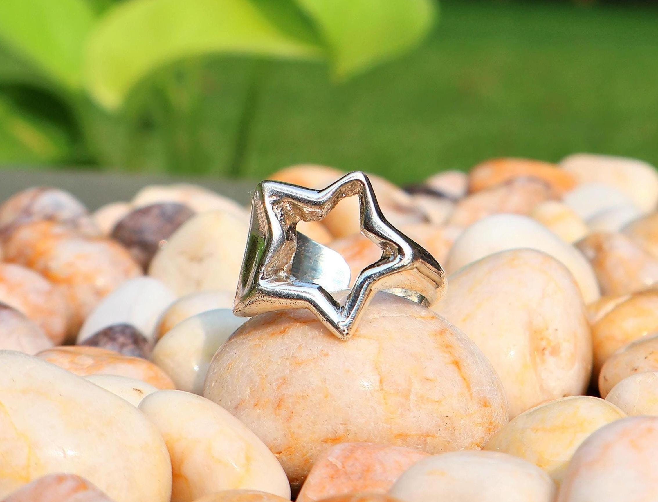 Star Ring, Statement Ring, Handmade Sterling Silver Ring, Chunky Ring, Silver Star Ring, Boho Ring, Open Ring, Gift For Her, Promise Ring