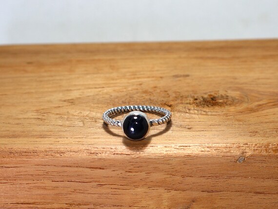 Handcrafted 925 Sterling Silver Black Onyx Ring – Natural Gemstone, Nickel-Free
