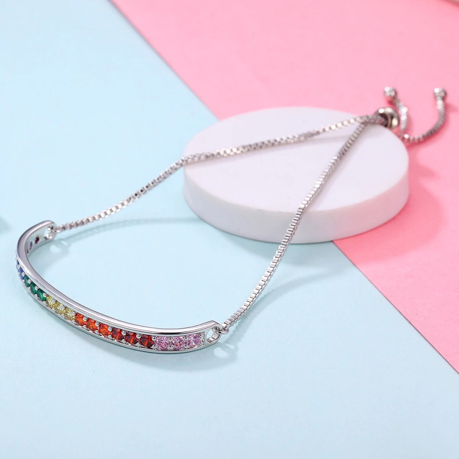 Silver rainbow bracelet Clearance