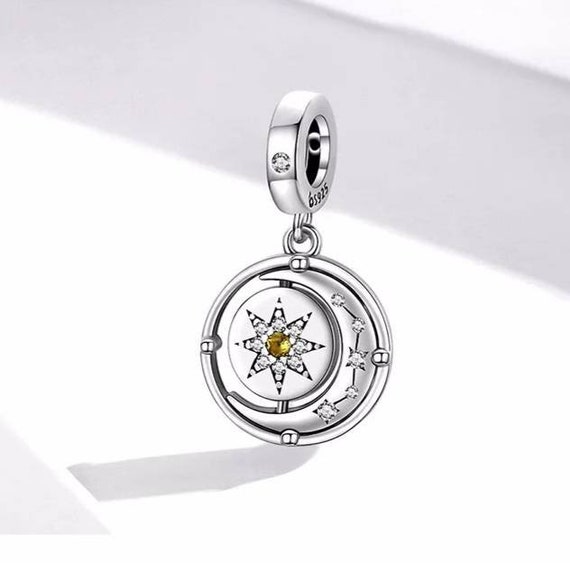 925 Silver Sun & Moon Bracelet Charm Fits Pandora Sunshine - Etsy Singapore