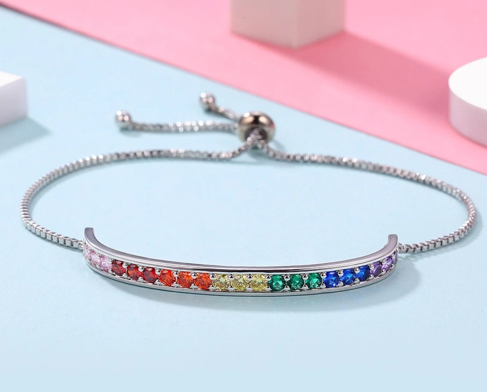 Silver rainbow bracelet Clearance