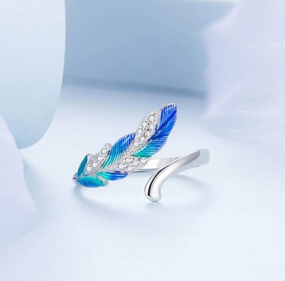 Blue feather best sale ring