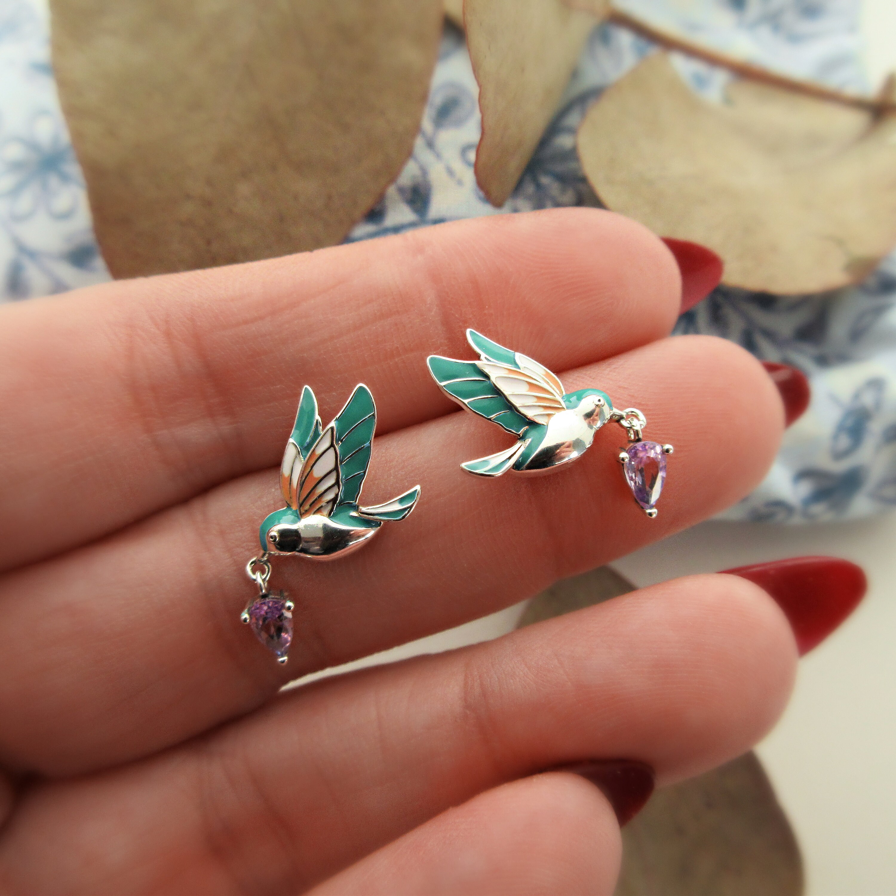 Hummingbird stud best sale earrings