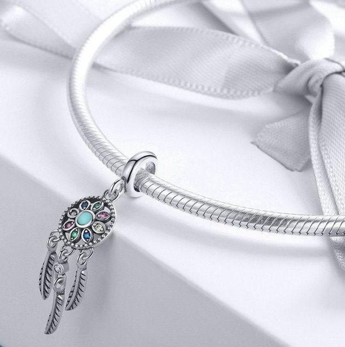 925 Silver Dream Catcher Charm Pandora Dream Catcher Dangle Etsy