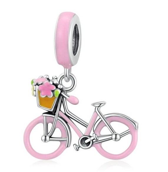 hylde Begrænset Manifest Pink Bicycle Bracelet Charm Pandora Bicycle Charms Cyclist - Etsy Ireland