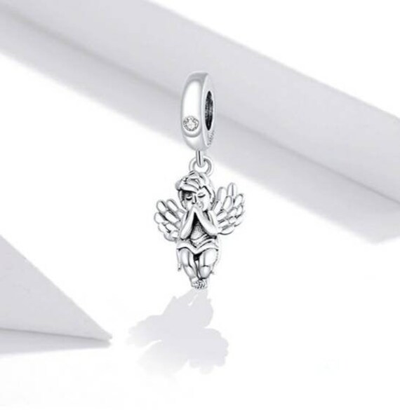 Silver Baby Angel Bracelet Charm Fits 