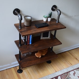 3 Tier Shelf Storage, Bookcase, Display. Custom Made, Rustic, Industrial