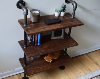 3 Tier Shelf Storage, Bookcase, Display. Custom Made, Rustic, Industrial