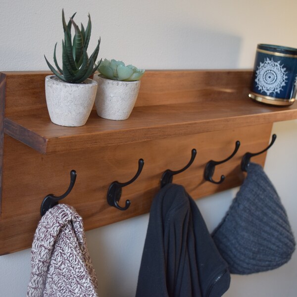 Hanging Coat Rack With Shelf Etsy