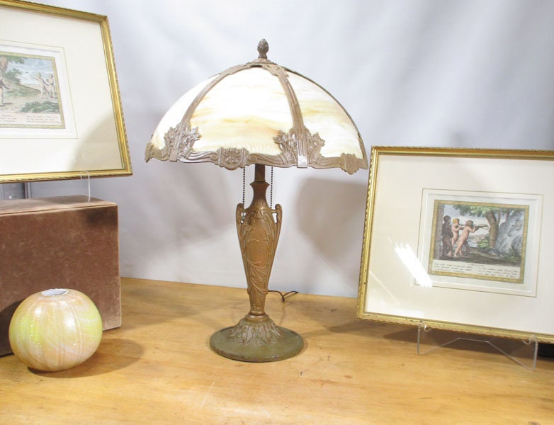 Miller slag glass lamp deals