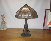 PG 22 Arts and Crafts Cast Iron and Mica Shade Desk Lamp Medium Size