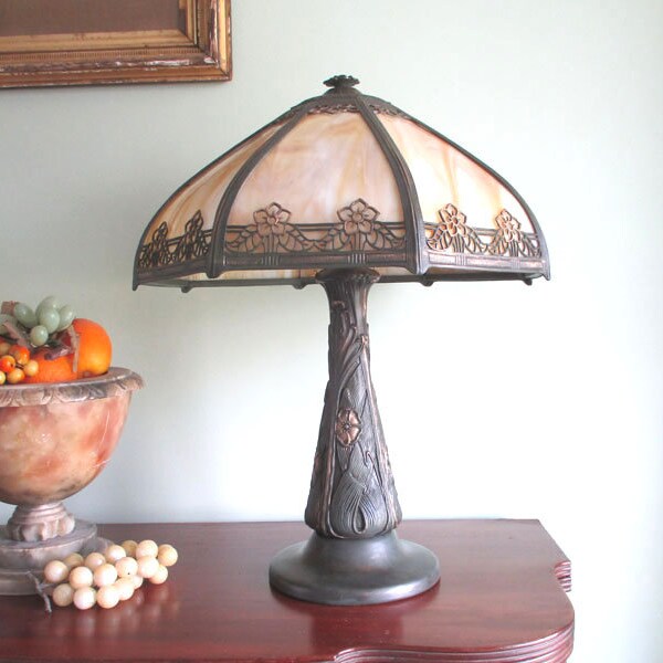 Slag Glass Lamp Shade Etsy