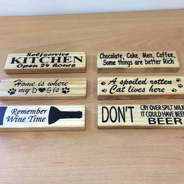 Assorted Wooden Magnets Hilarious Funny Sayings Kitchen Bar Area Décor