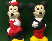 Micky Minnie Mouse Concrete Hand Painted - Garden Ornament Frost Protected Outdoor Figures