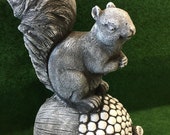 Large Concrete Squirrel On Nut Garden Sculpture Weather Protected