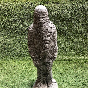 Tall Chewbacca Star Wars Concrete Garden Sculpture Lawn Ornament Frost Protected