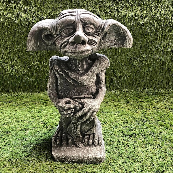 Concrete Wizard House Elf Garden Sculpture Lawn Ornament Frost Protected