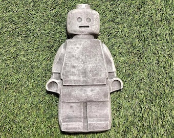 Concrete Lego Man Ornament Figure Wall Hanging Outdoor Garden Decoration Frost Protected