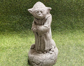 Tall Yoda Jedi Star Wars Concrete Garden Sculpture Lawn Ornament Frost Protected